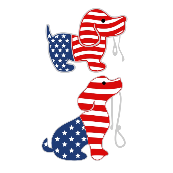 USA America Flag Dog Puppy SVG Cuttable Design
