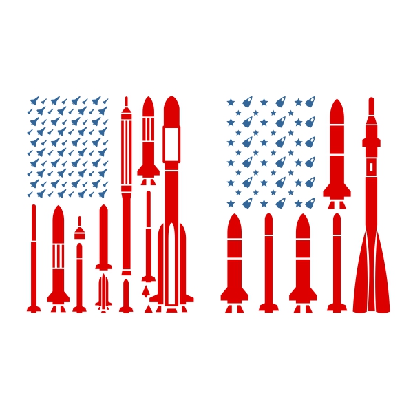 America Rocket USA Flag SVG Cuttable Design