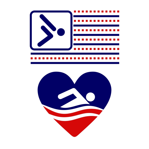 America US Swim Flag SVG Cuttable Design