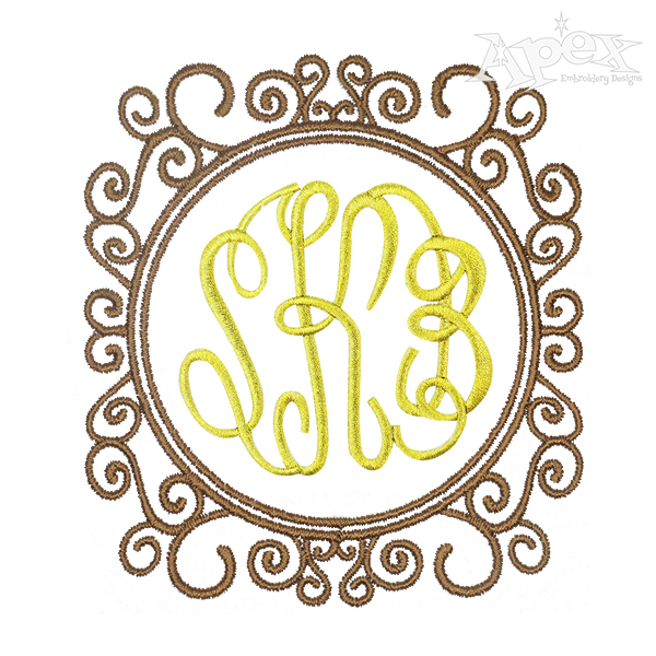 Curly Monogram Embroidery Frame