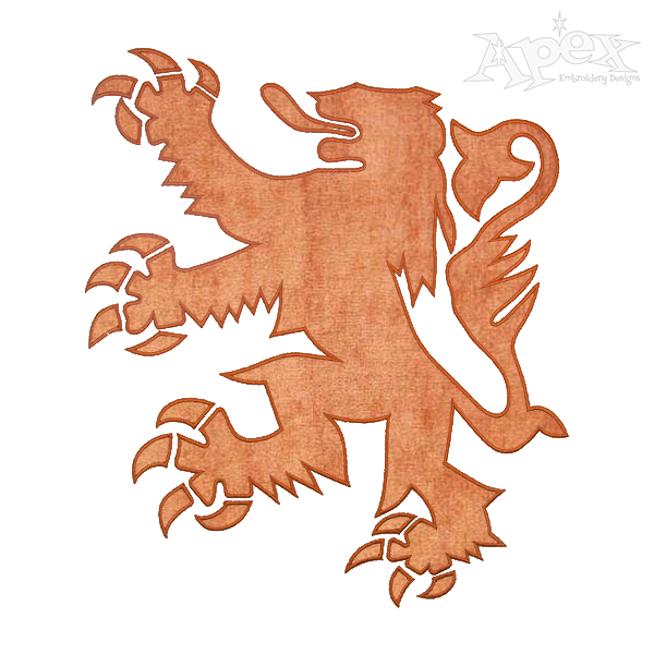 Lion of Scotland Applique Embroidery Design