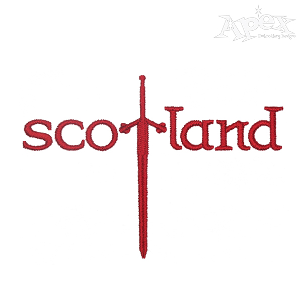 Scotland Claymore Sword Embroidery Design