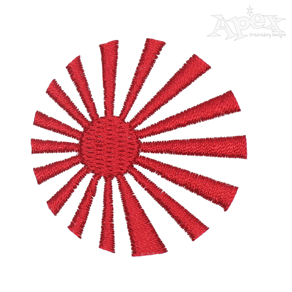 Rising Sun Japan Embroidery Design