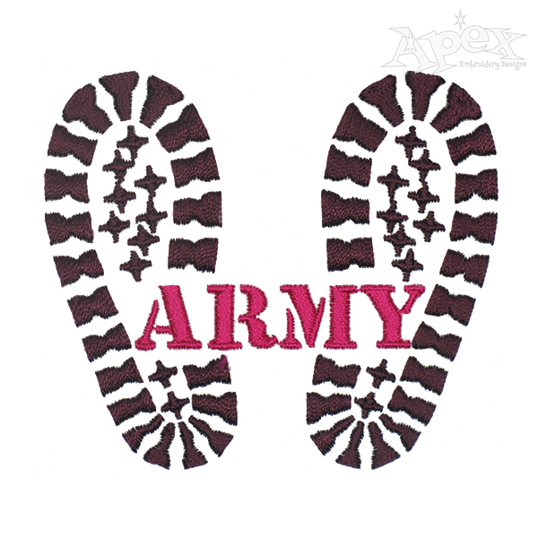 Army Footprint Embroidery Design