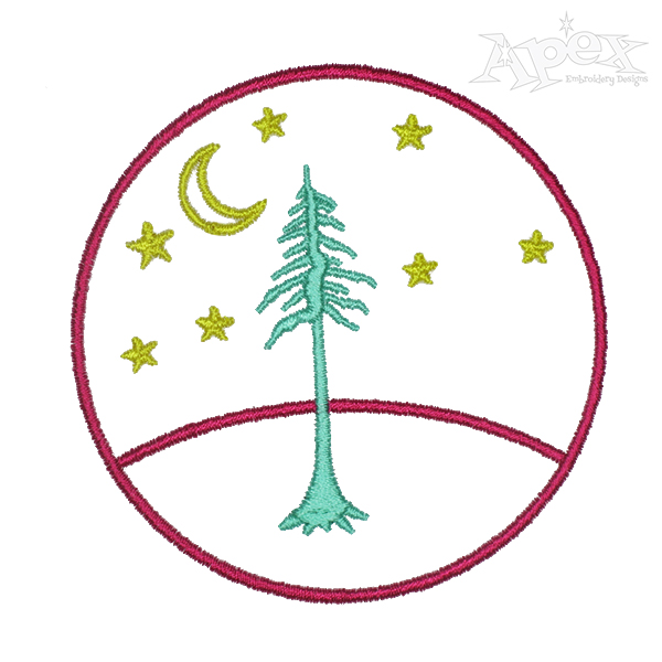 Forest Mountain Embroidery Design