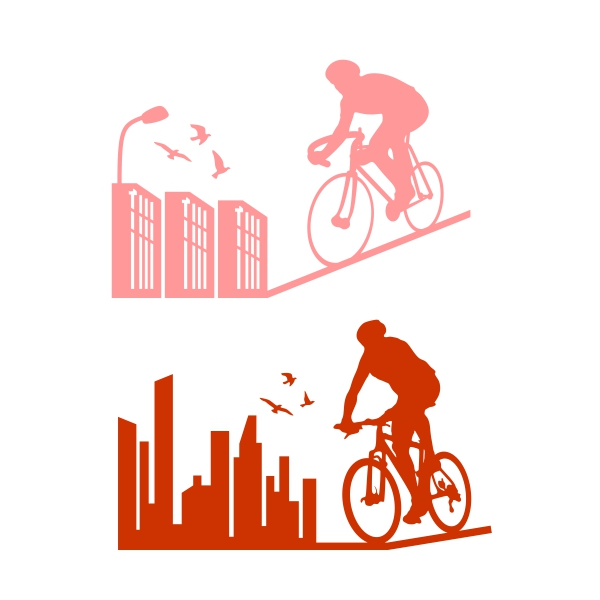 City Cycling SVG Cuttable Design