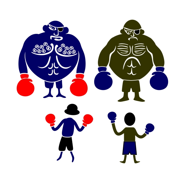 Boxing Men SVG Cuttable Design