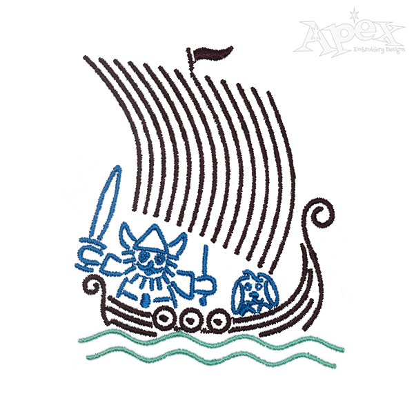 Viking Piracy Embroidery Design