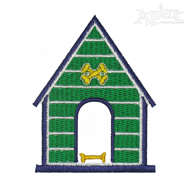 Dog House Embroidery Design
