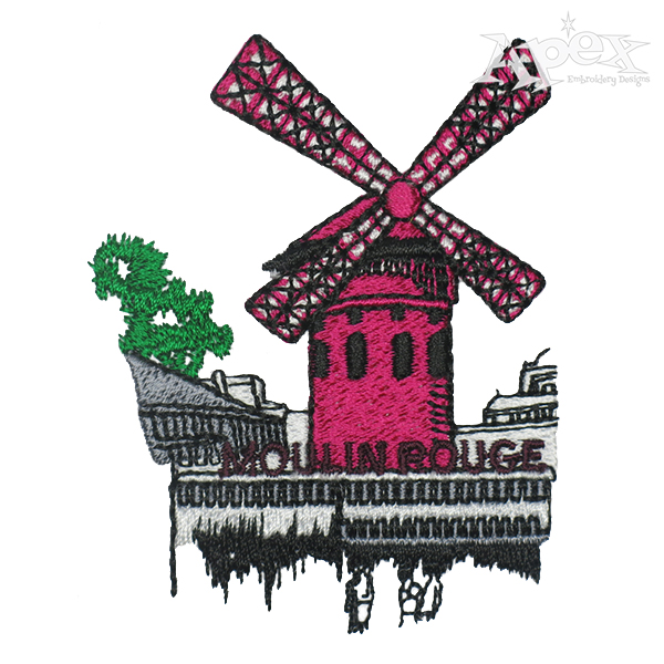 Paris Moulin Rouge Embroidery Design