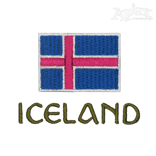 Iceland Flag Embroidery Design