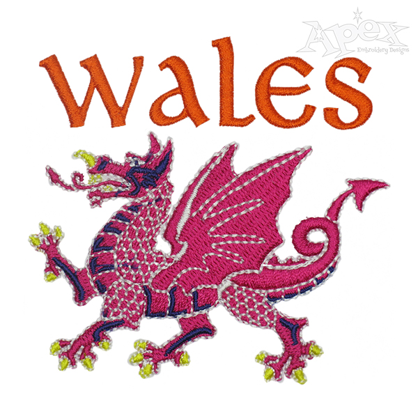 Dragon of Wales Embroidery Design