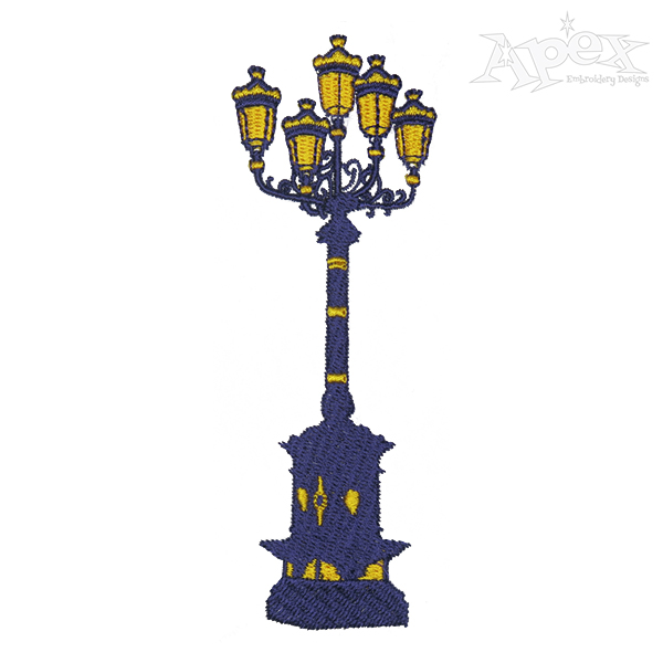 Street Lamp Embroidery Design