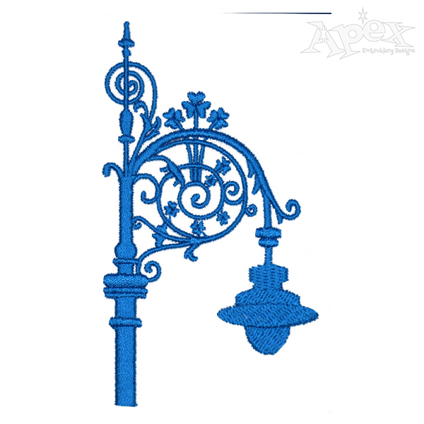 Street Lamp Embroidery Design