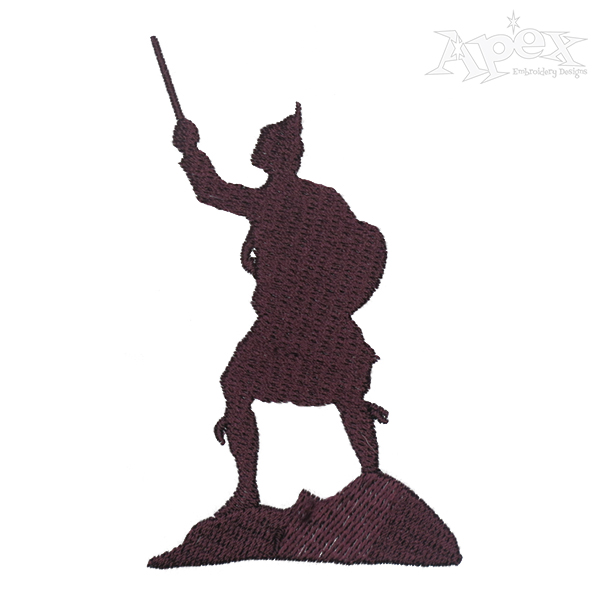 Scottish Warrior Silhouette Embroidery Design