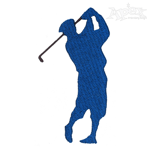 Golf Players Silhouette Embroidery Design