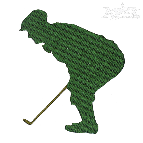 Golf Players Silhouette Embroidery Design