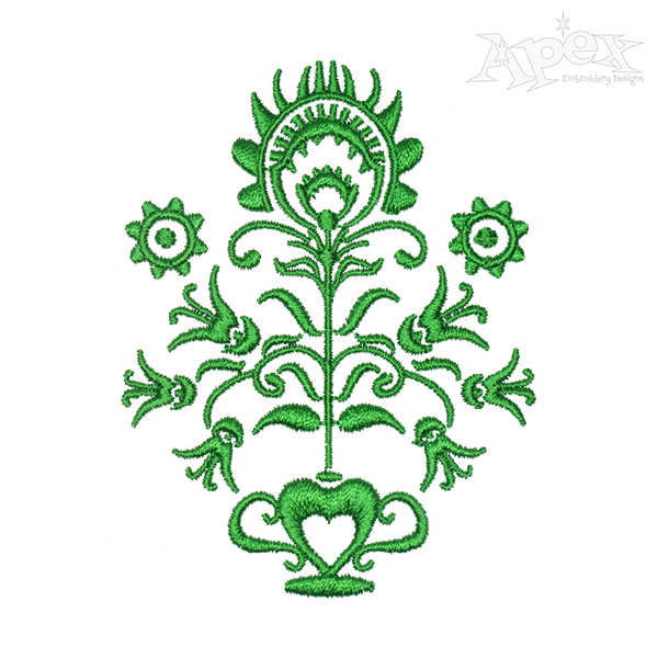 Polska Floral Embroidery Design