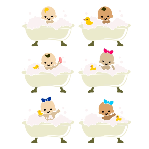 Baby Bathtub SVG Cuttable Design