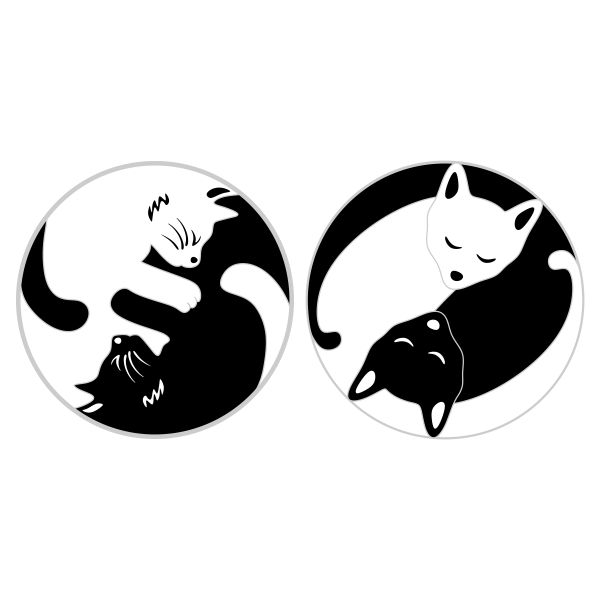 Cat Yin Yang Love SVG Cuttable Design
