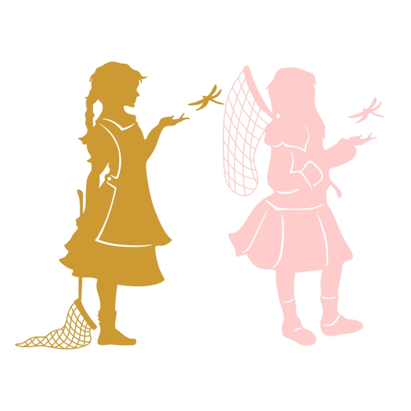 Girl with Dragonfly SVG Cuttable Design