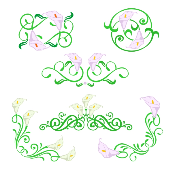 Lily Decorative Borders SVG Cuttable Design