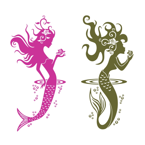 Mermaid Flower SVG Cuttable Design