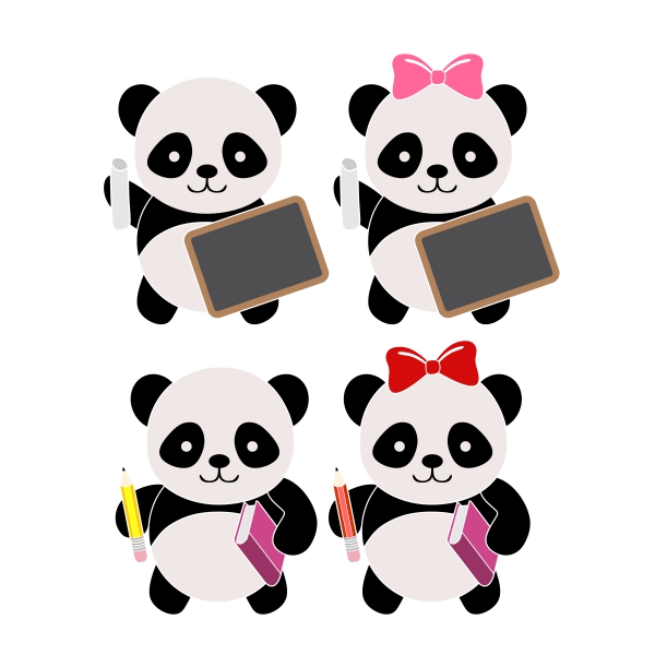 Back to School Panda SVG Cuttable Design