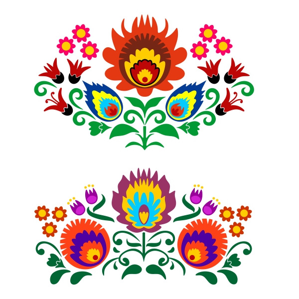 Polish Folk Art Flowers SVG Cuttable Design