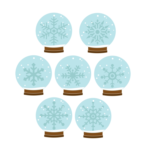 Snowflake Snow Globe SVG Cuttable Design