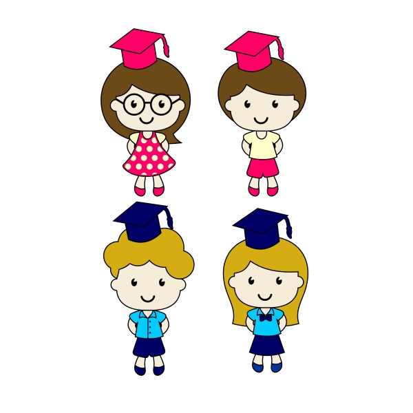 Student Boy and Girl SVG Cuttable Design