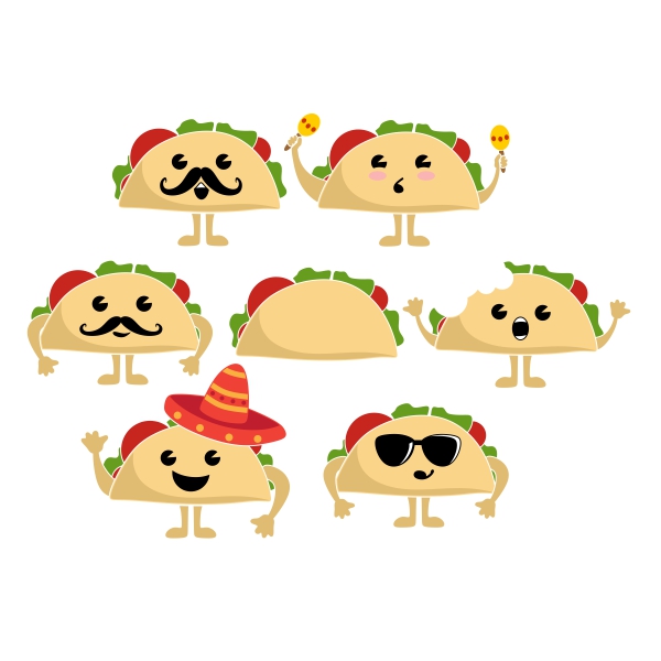 Taco Party Emoji SVG Cuttable Design
