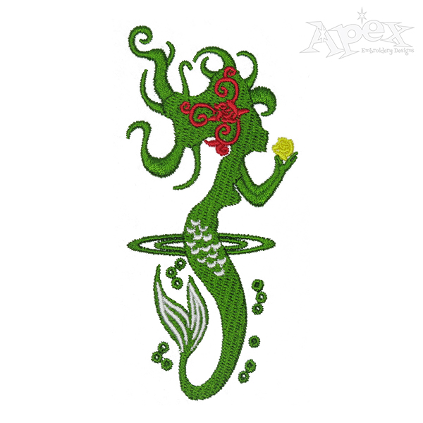 Mermaid Flower Embroidery Design