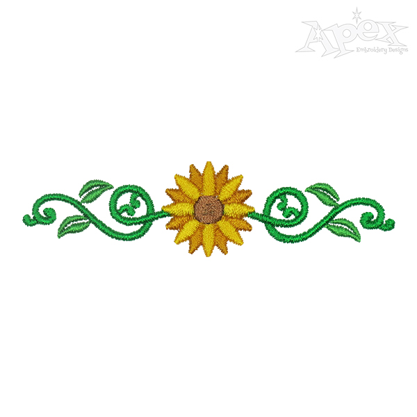 Sunflower Border Decor Embroidery Design