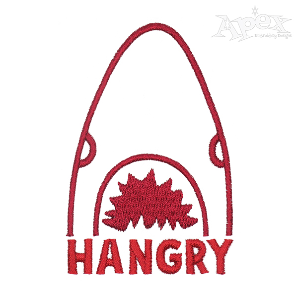 Hangry Shark Embroidery Design