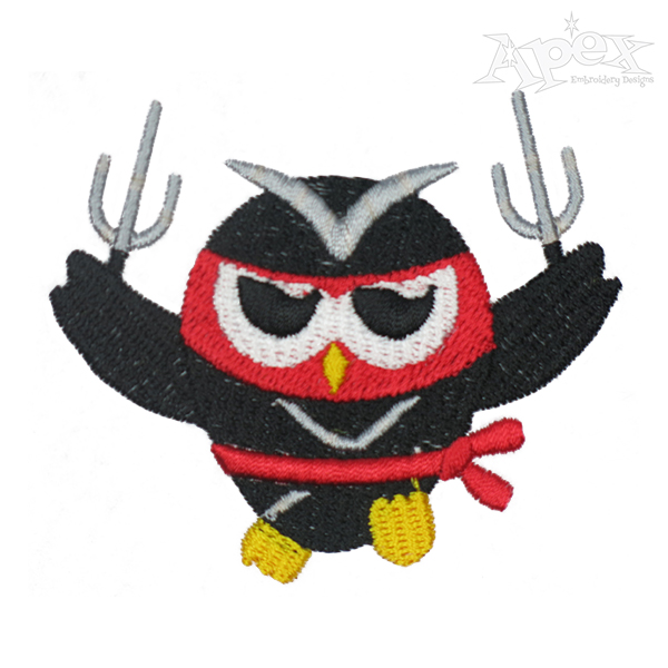 Owl Ninja Embroidery Design
