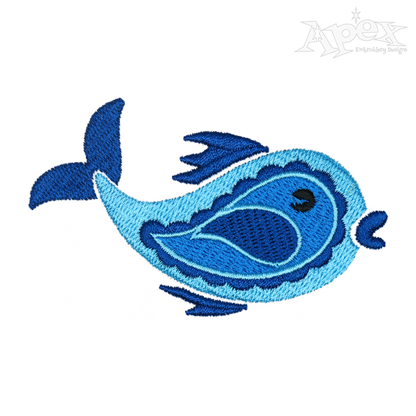 Floral Fish Embroidery Design