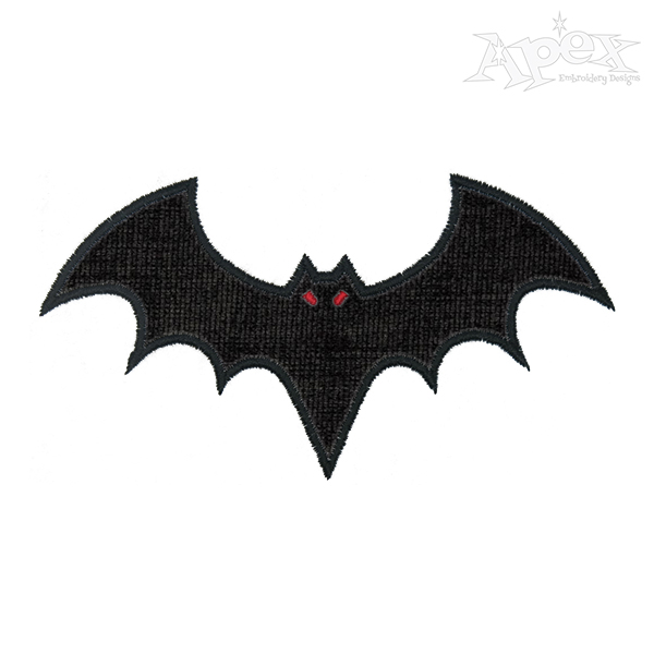 Bat Applique Embroidery Design