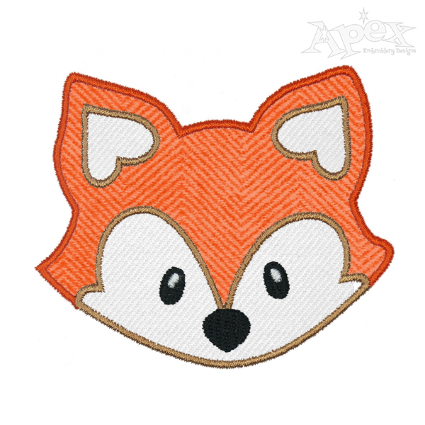 Fox Applique Embroidery Design