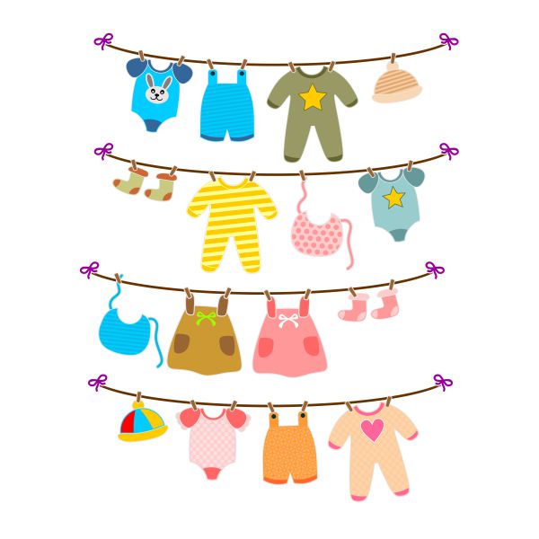 Baby Clothes Laundry SVG Cuttable Design