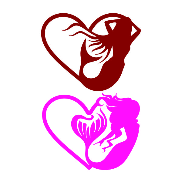 Mermaid Heart SVG Cuttable Design