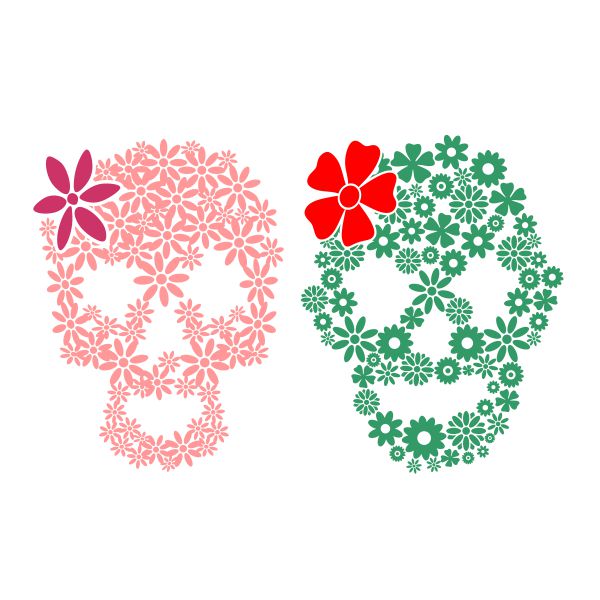 Floral Flowers Skull SVG Cuttable Design