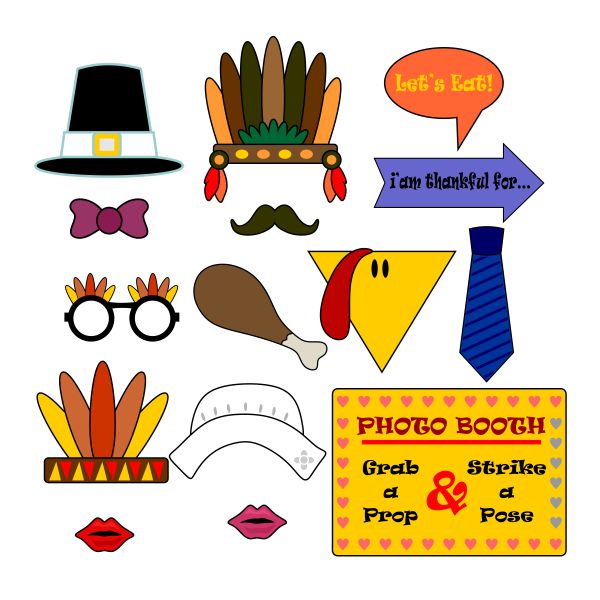 Thanksgiving Photobooth Photo Props SVG Cuttable Design