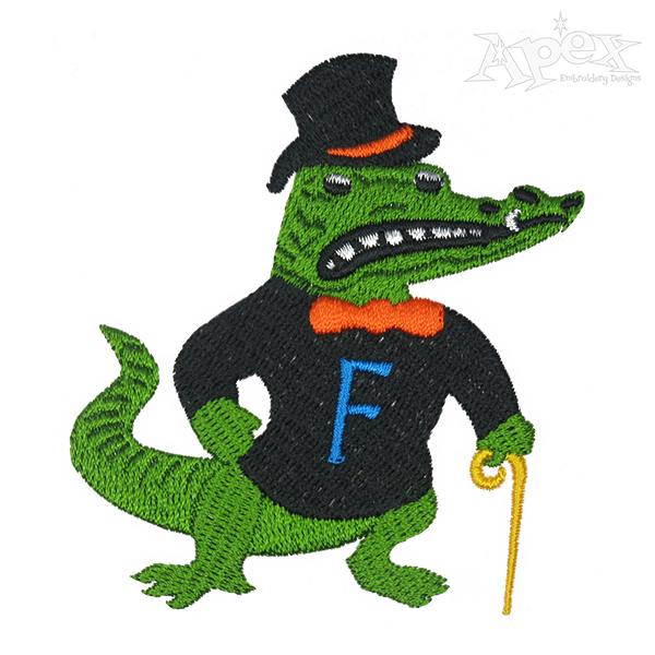 Gator Bride and Groom Embroidery Design