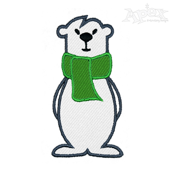 Polar Bear Applique Embroidery Design