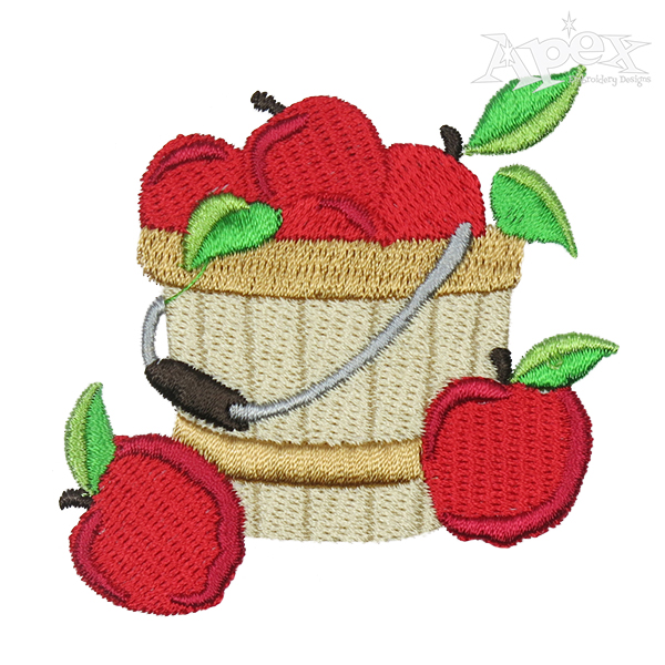 Apple Bushel Basket Embroidery Design