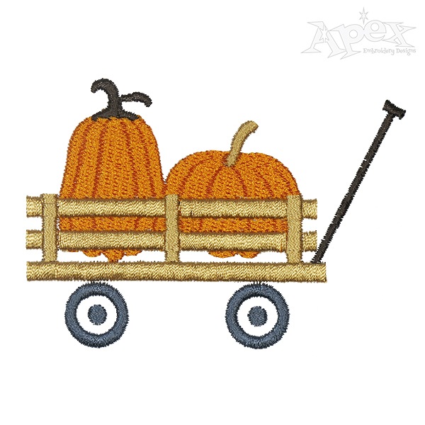 Pumpkin Wagon Embroidery Design
