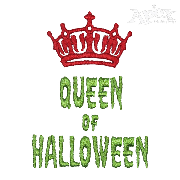 Queen of Halloween Embroidery Design