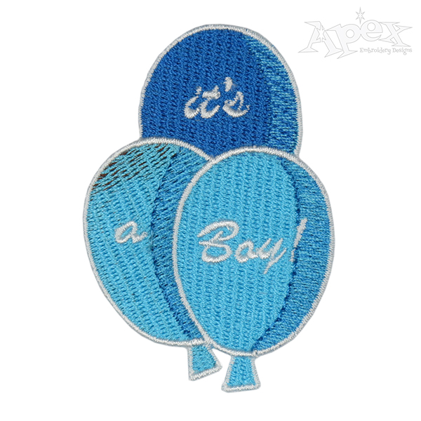 Baby Balloon Boy and Girl Embroidery Design