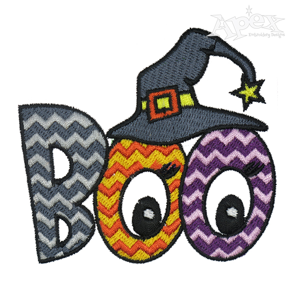 Halloween Boo Embroidery Design